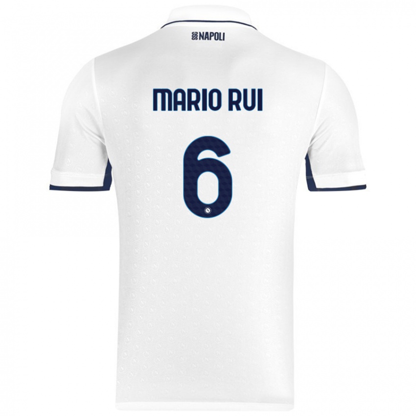 Criança Camisola Mario Rui #6 Azul Real Branco Alternativa 2024/25 Camisa