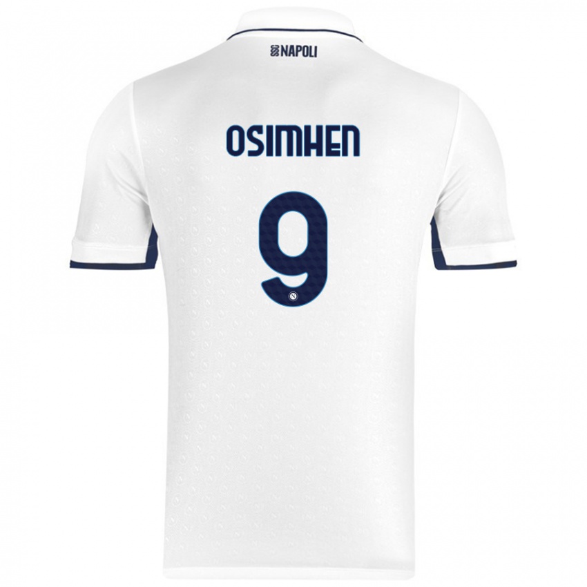 Criança Camisola Victor Osimhen #9 Azul Real Branco Alternativa 2024/25 Camisa