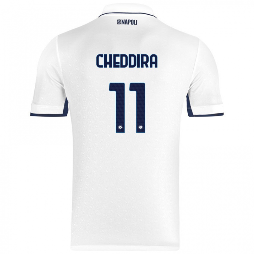 Criança Camisola Walid Cheddira #11 Azul Real Branco Alternativa 2024/25 Camisa