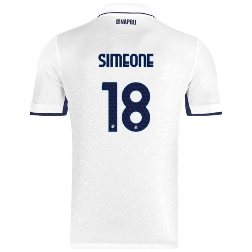 Criança Camisola Giovanni Simeone #18 Azul Real Branco Alternativa 2024/25 Camisa