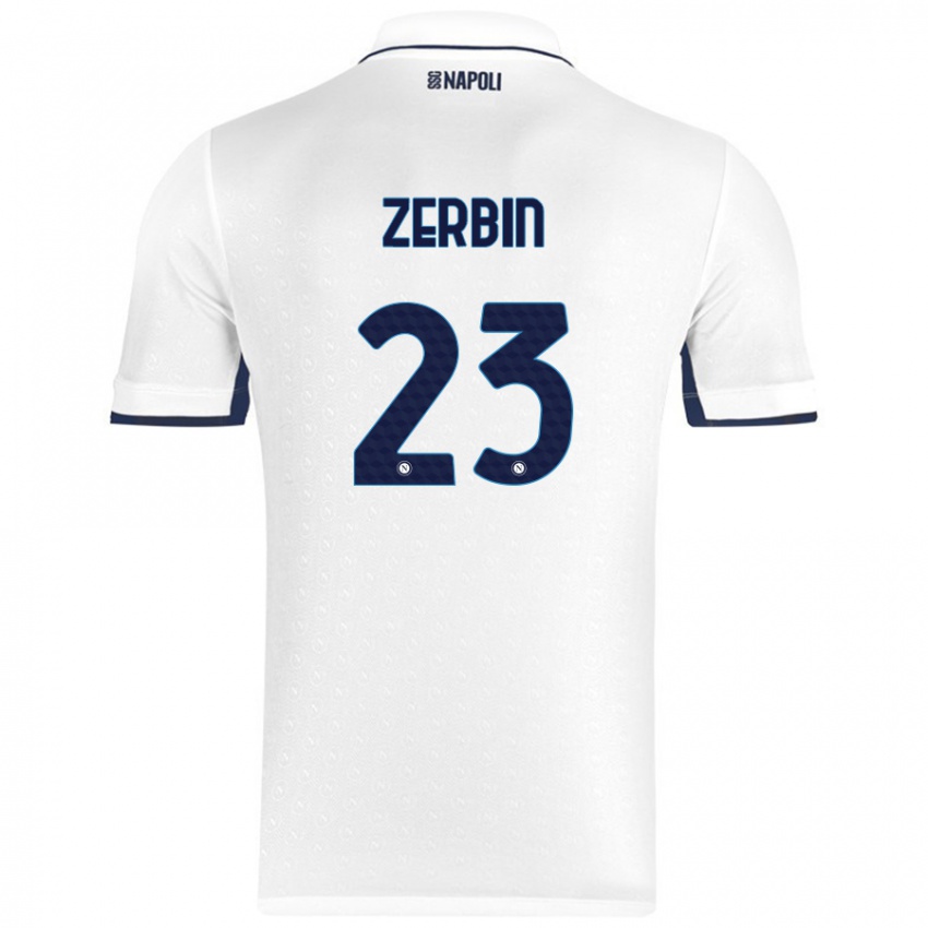 Criança Camisola Alessio Zerbin #23 Azul Real Branco Alternativa 2024/25 Camisa