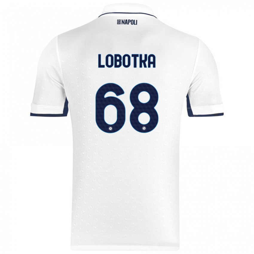 Criança Camisola Stanislav Lobotka #68 Azul Real Branco Alternativa 2024/25 Camisa