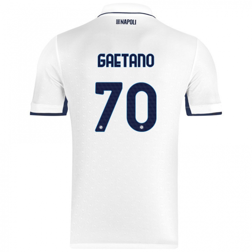 Criança Camisola Gianluca Gaetano #70 Azul Real Branco Alternativa 2024/25 Camisa