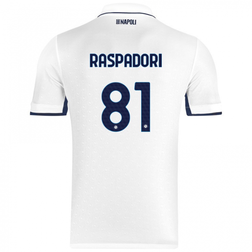 Criança Camisola Giacomo Raspadori #81 Azul Real Branco Alternativa 2024/25 Camisa