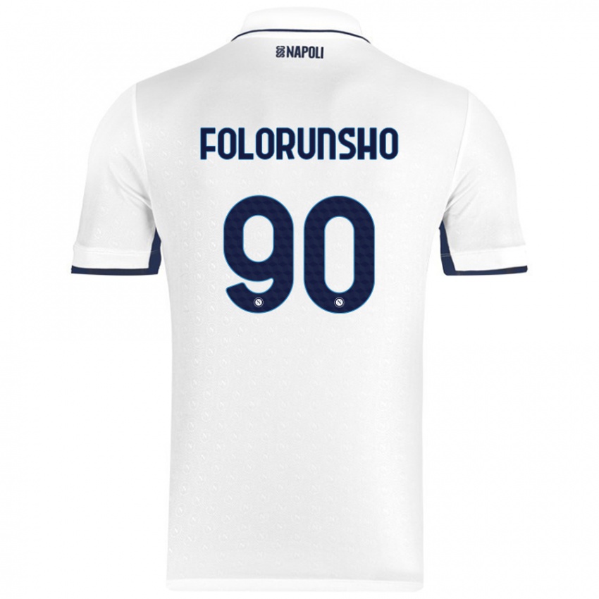 Criança Camisola Michael Folorunsho #90 Azul Real Branco Alternativa 2024/25 Camisa