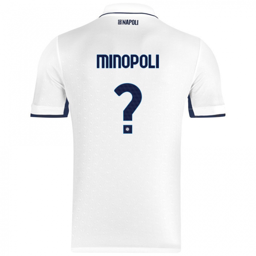 Criança Camisola Francesco Minopoli #0 Azul Real Branco Alternativa 2024/25 Camisa