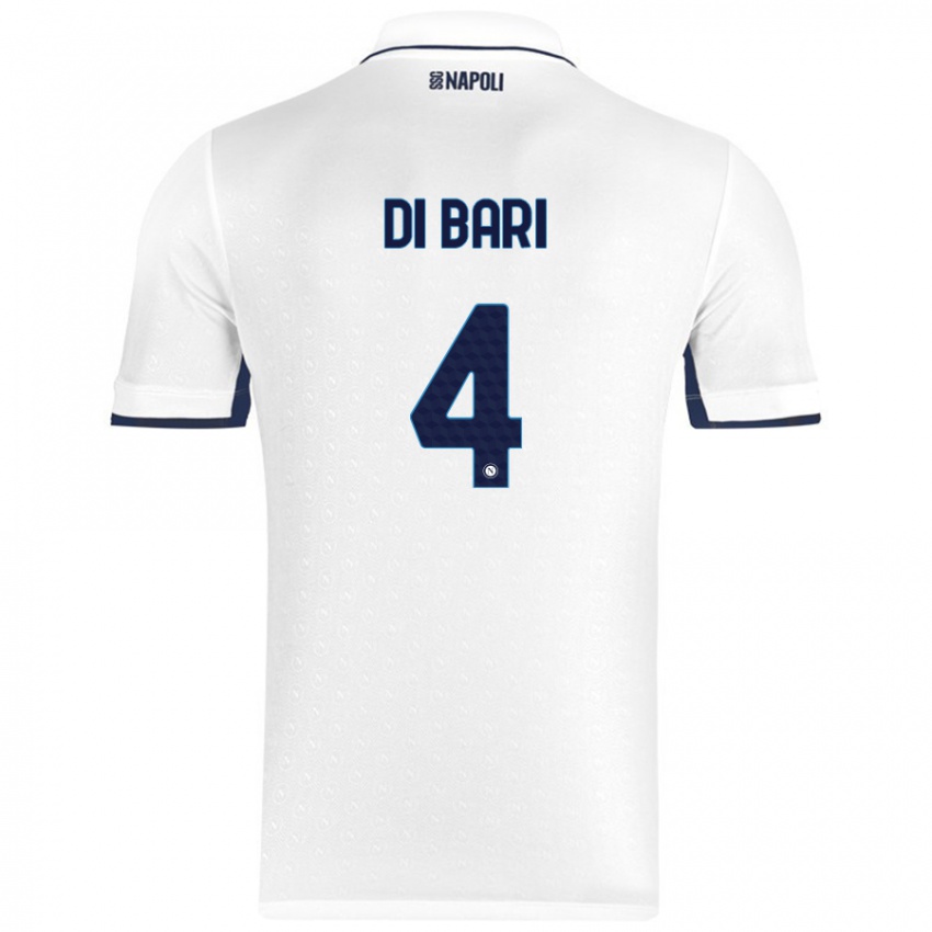 Criança Camisola Martina Di Bari #4 Azul Real Branco Alternativa 2024/25 Camisa