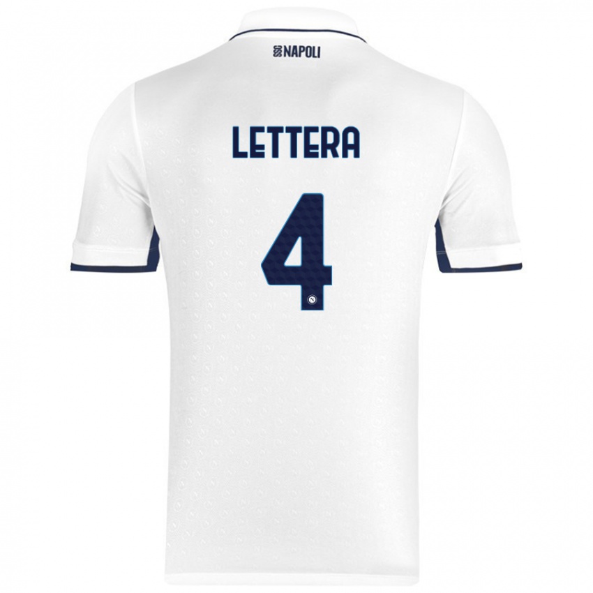 Criança Camisola Alessio Lettera #4 Azul Real Branco Alternativa 2024/25 Camisa