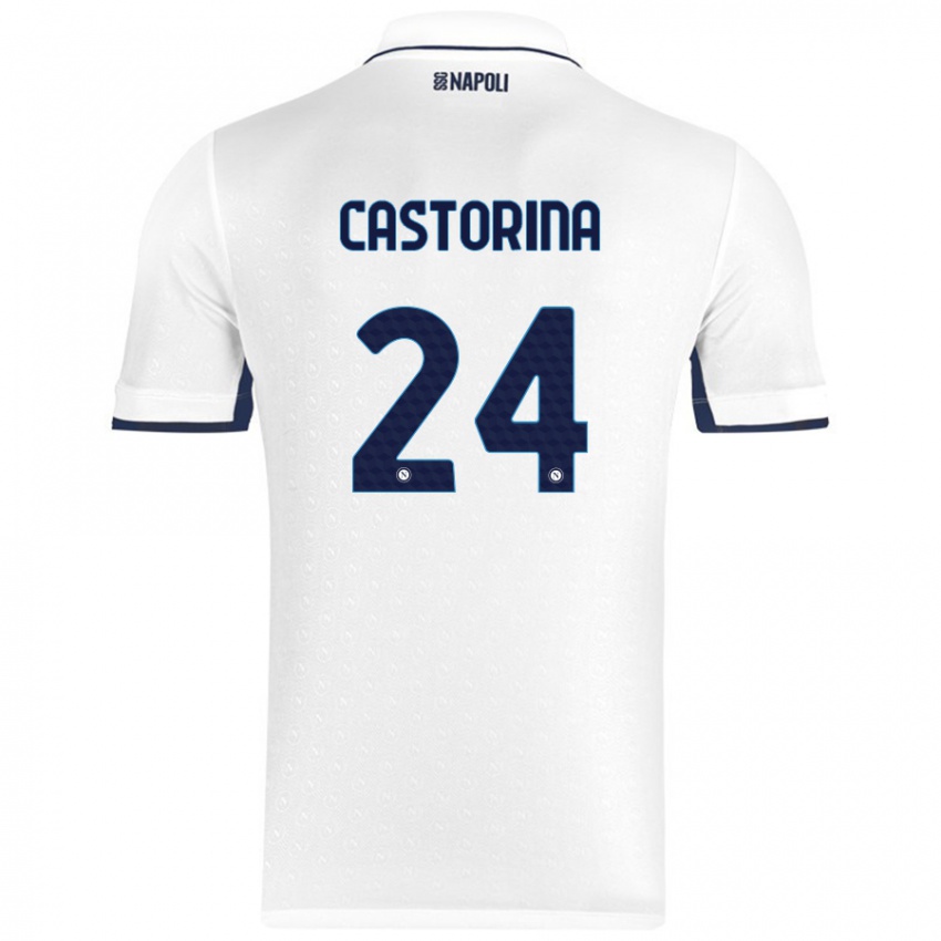 Criança Camisola Alessandro Castorina #24 Azul Real Branco Alternativa 2024/25 Camisa