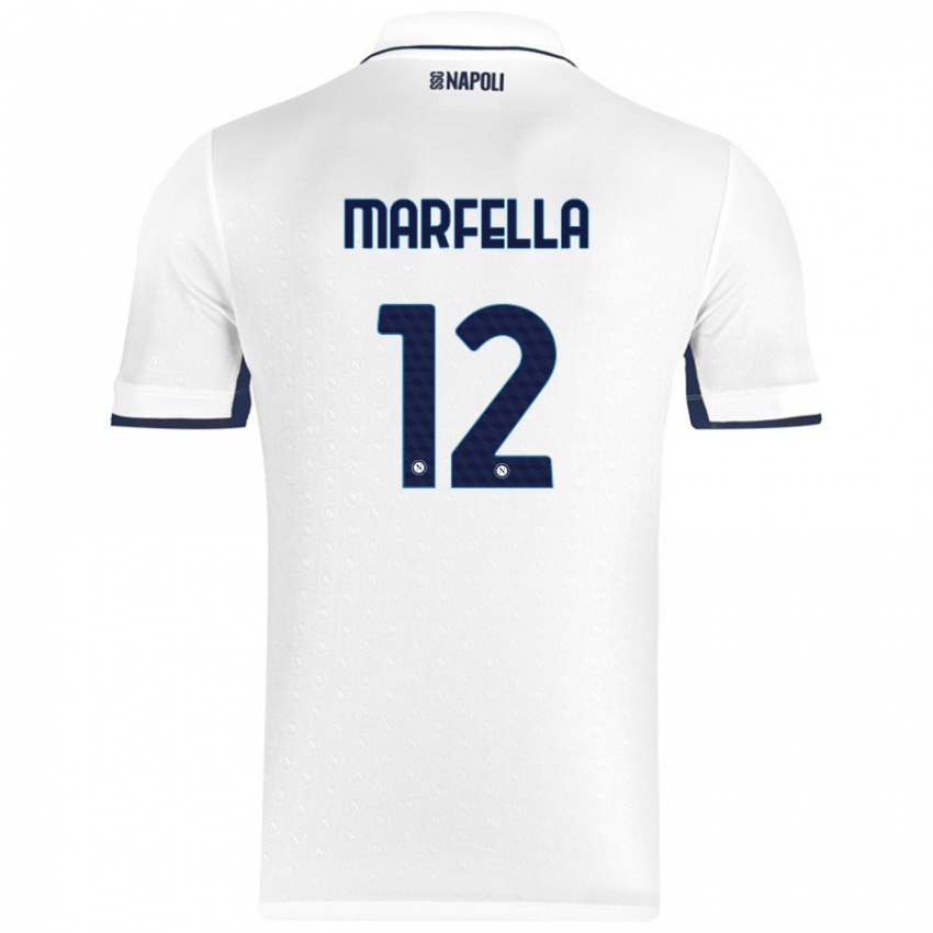 Criança Camisola Davide Marfella #12 Azul Real Branco Alternativa 2024/25 Camisa