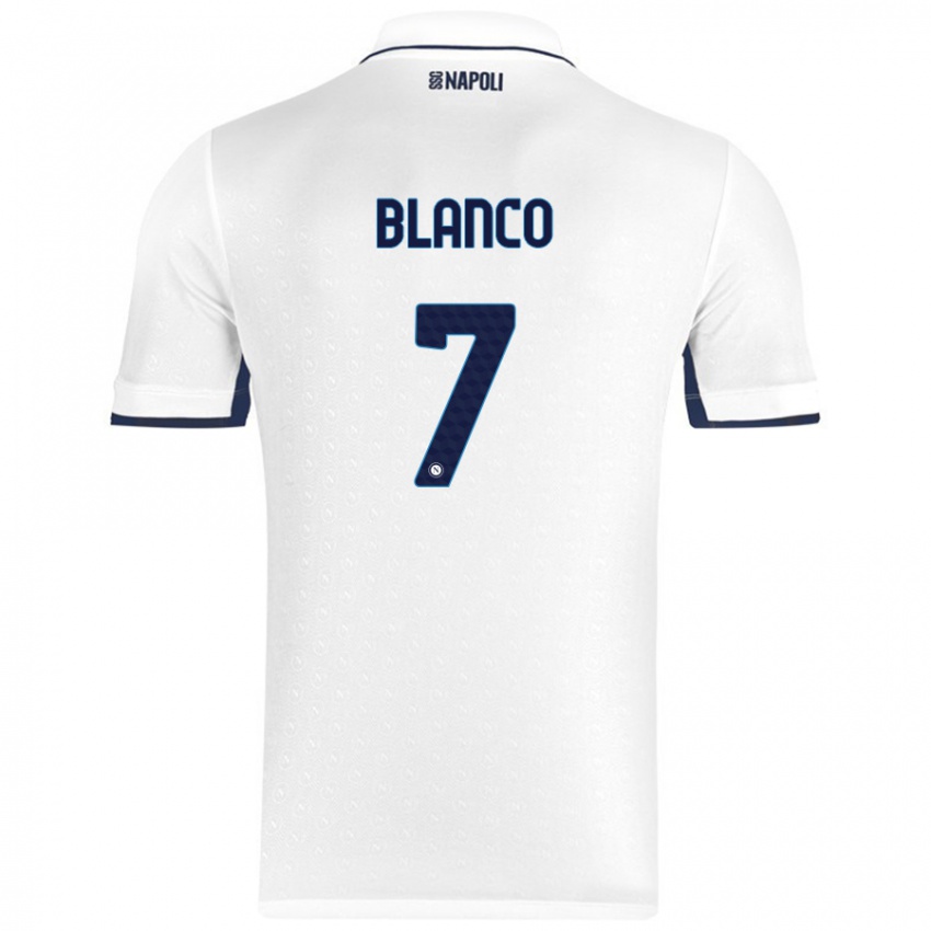 Criança Camisola Gimena Blanco #7 Azul Real Branco Alternativa 2024/25 Camisa