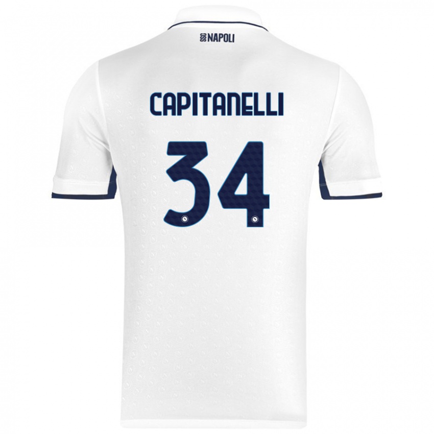 Criança Camisola Ilaria Capitanelli #34 Azul Real Branco Alternativa 2024/25 Camisa