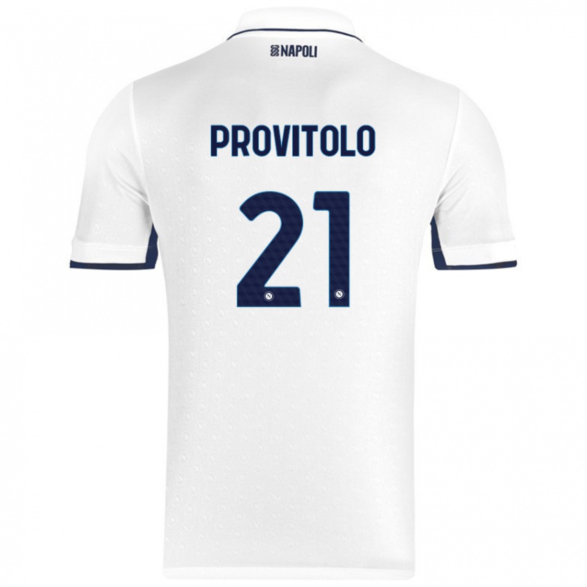 Criança Camisola Vincenzo Provitolo #21 Azul Real Branco Alternativa 2024/25 Camisa