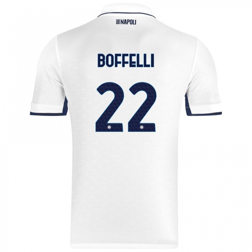 Criança Camisola Valerio Boffelli #22 Azul Real Branco Alternativa 2024/25 Camisa