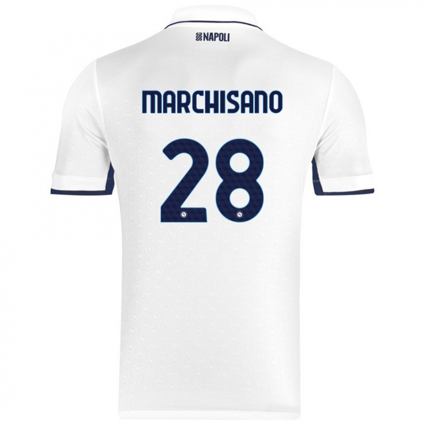 Criança Camisola Matteo Marchisano #28 Azul Real Branco Alternativa 2024/25 Camisa