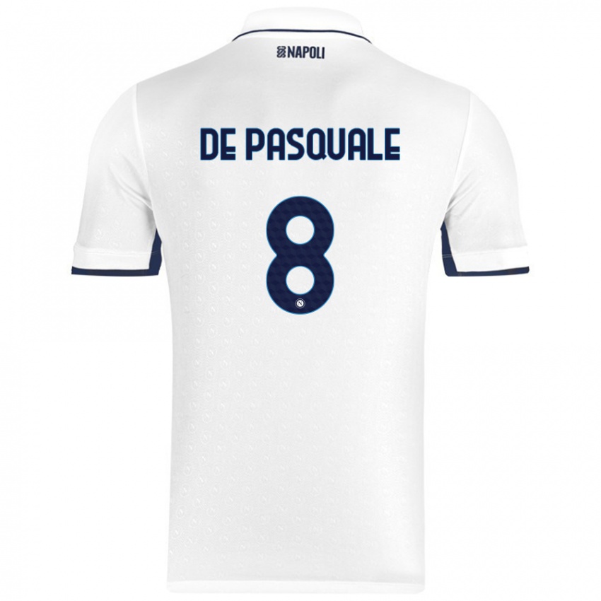 Criança Camisola Dylan De Pasquale #8 Azul Real Branco Alternativa 2024/25 Camisa