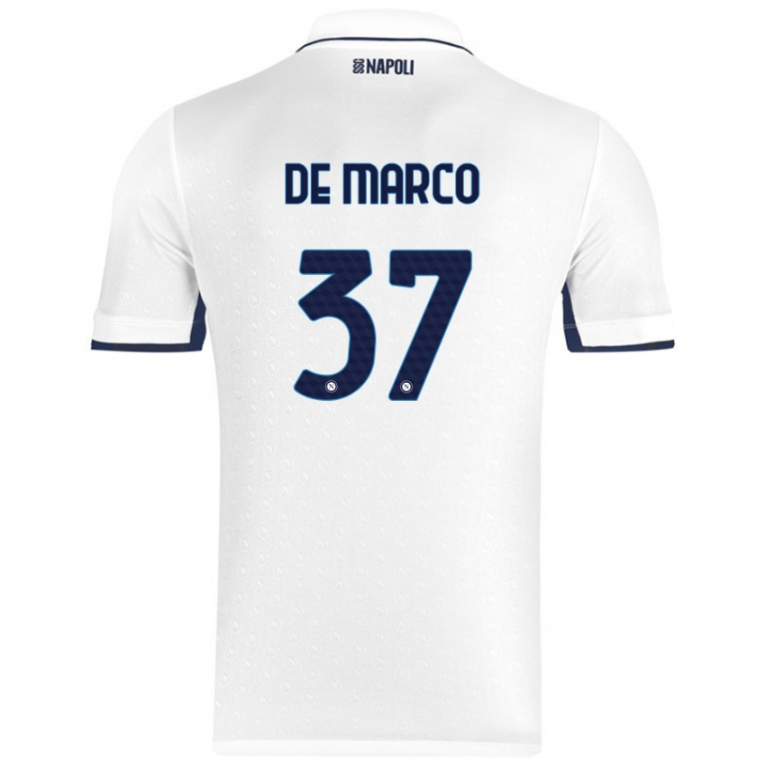 Criança Camisola Francesco De Marco #37 Azul Real Branco Alternativa 2024/25 Camisa