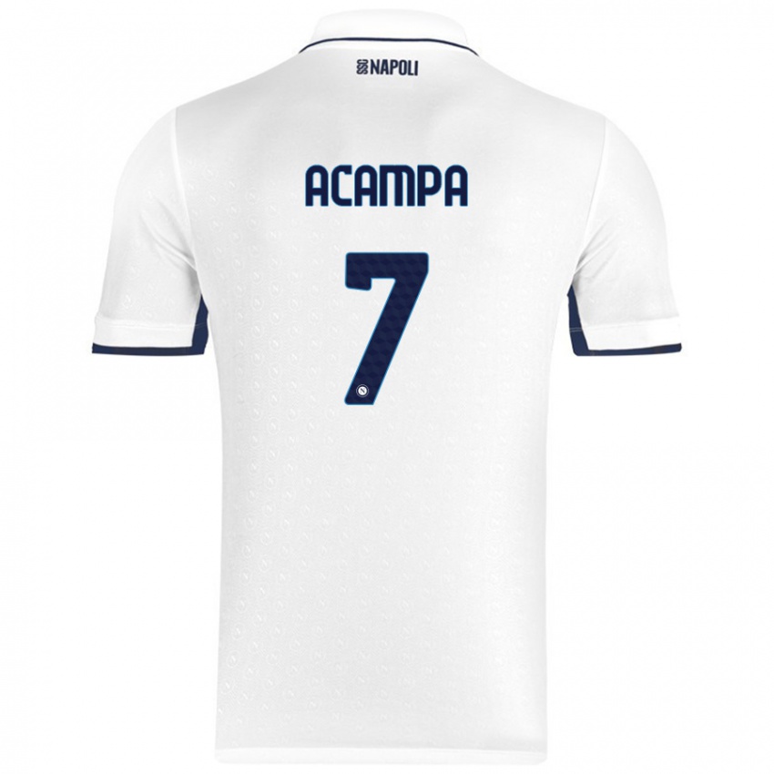 Criança Camisola Davide Acampa #7 Azul Real Branco Alternativa 2024/25 Camisa