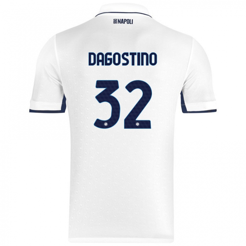 Criança Camisola Giuseppe Dagostino #32 Azul Real Branco Alternativa 2024/25 Camisa