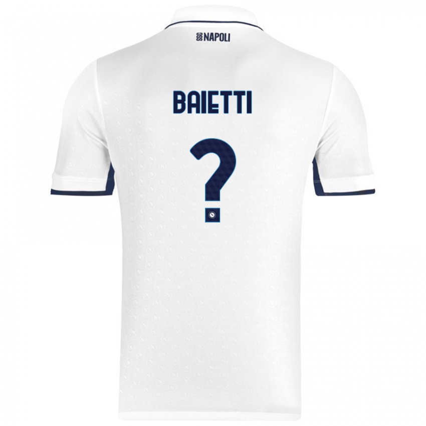 Criança Camisola Francesco Baietti #0 Azul Real Branco Alternativa 2024/25 Camisa