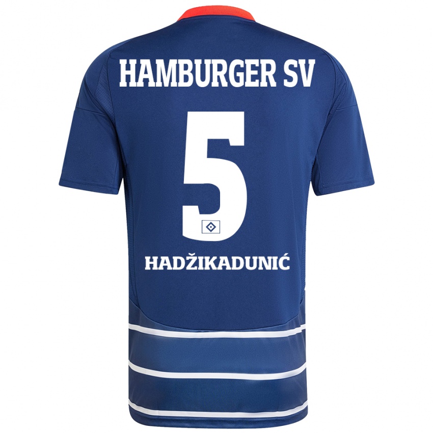 Criança Camisola Dennis Hadzikadunic #5 Azul Escuro Alternativa 2024/25 Camisa