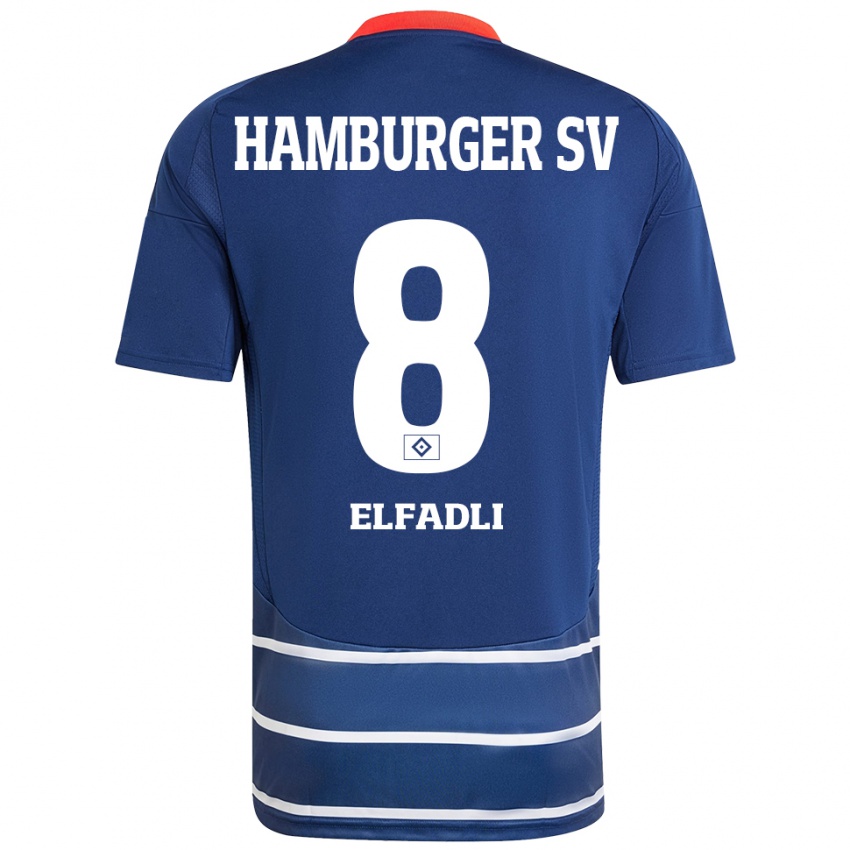 Criança Camisola Daniel Elfadli #8 Azul Escuro Alternativa 2024/25 Camisa