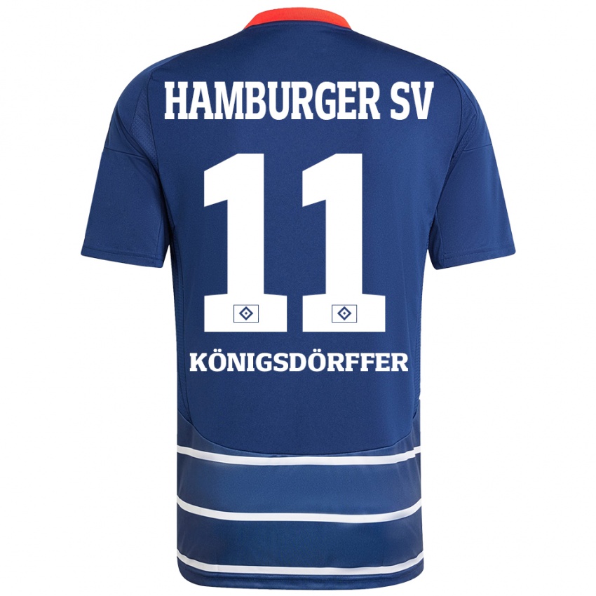 Criança Camisola Ransford Königsdörffer #11 Azul Escuro Alternativa 2024/25 Camisa