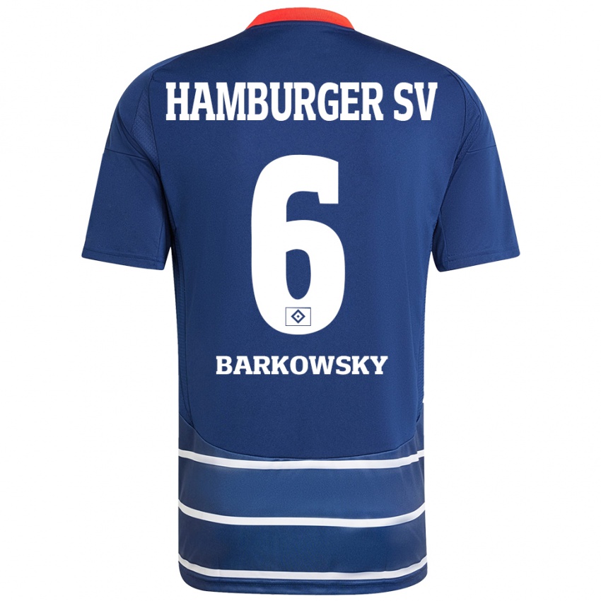 Criança Camisola Finn Barkowsky #6 Azul Escuro Alternativa 2024/25 Camisa