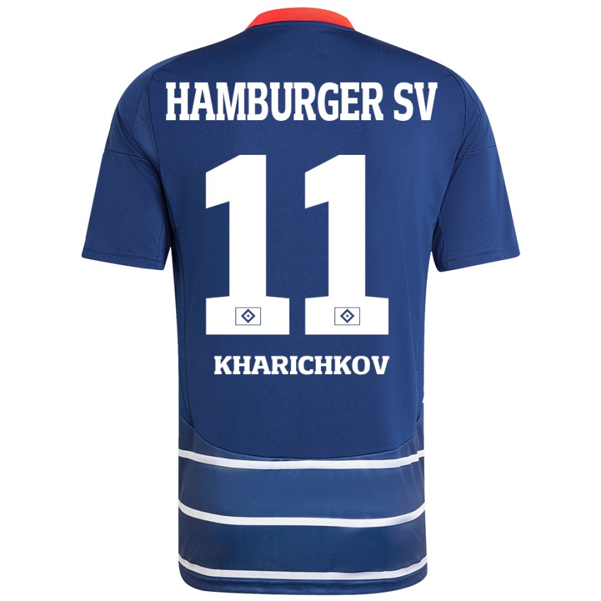 Criança Camisola Valentyn Kharichkov #11 Azul Escuro Alternativa 2024/25 Camisa