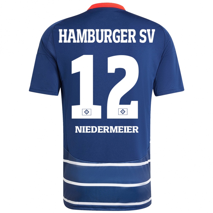 Criança Camisola Philipp Niedermeier #12 Azul Escuro Alternativa 2024/25 Camisa