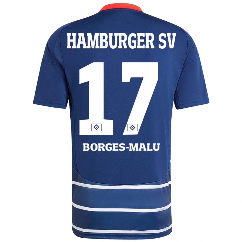 Criança Camisola Louis Borges-Malu #17 Azul Escuro Alternativa 2024/25 Camisa