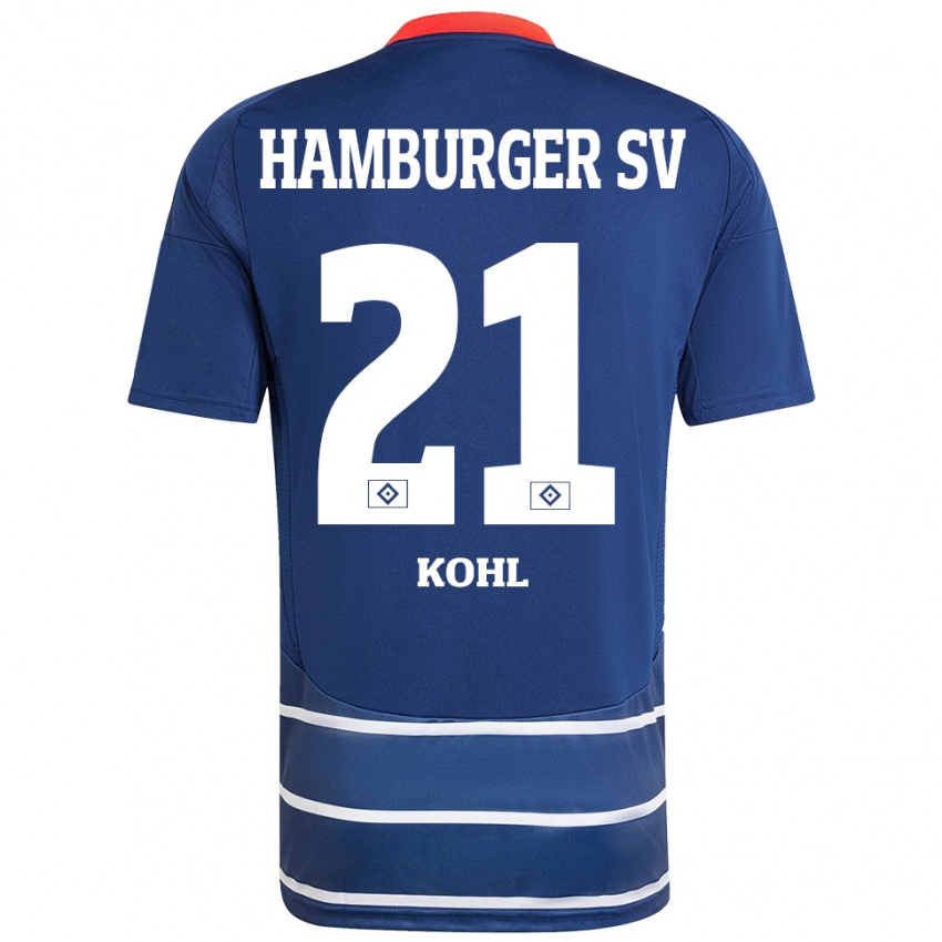 Criança Camisola Ohene Köhl #21 Azul Escuro Alternativa 2024/25 Camisa