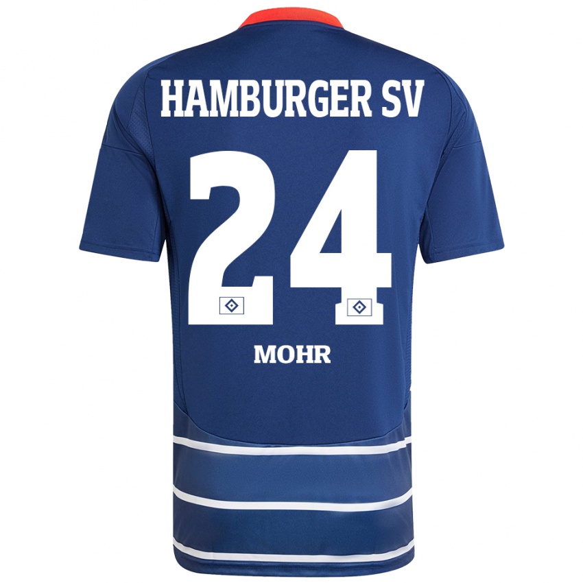 Criança Camisola Jannik Mohr #24 Azul Escuro Alternativa 2024/25 Camisa