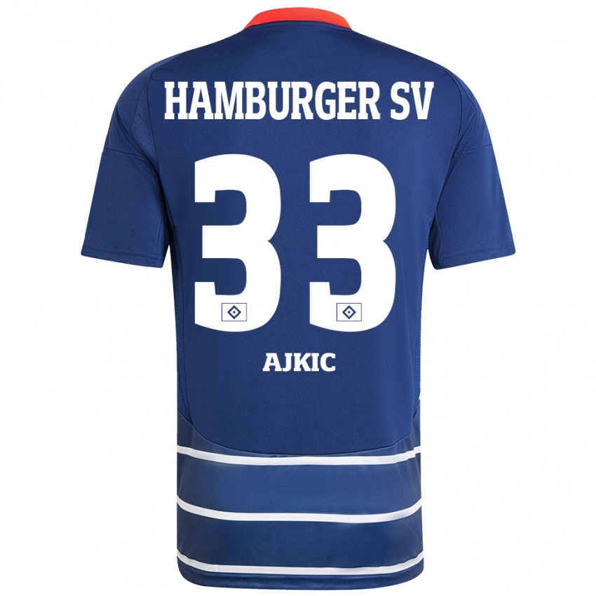 Criança Camisola Selim Ajkic #33 Azul Escuro Alternativa 2024/25 Camisa