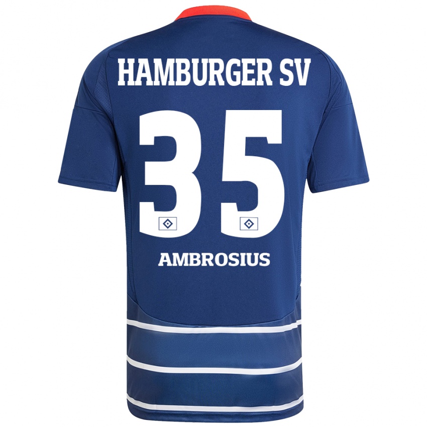 Criança Camisola Stephan Ambrosius #35 Azul Escuro Alternativa 2024/25 Camisa