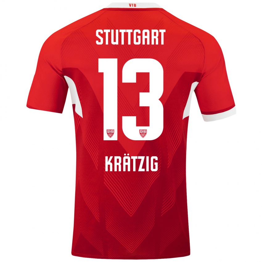 Criança Camisola Frans Krätzig #13 Branco Vermelho Alternativa 2024/25 Camisa