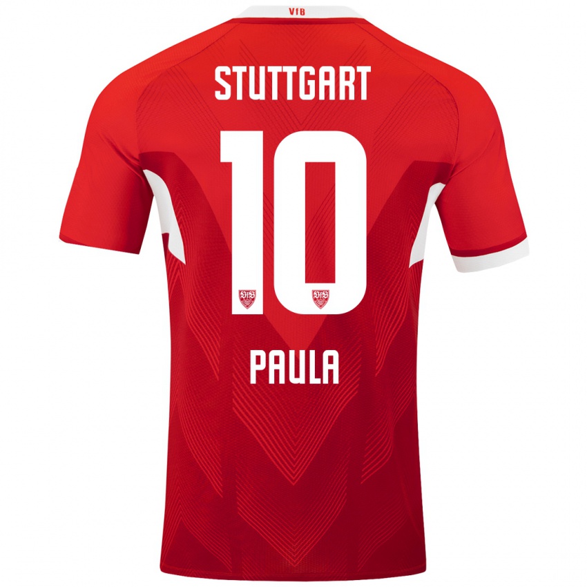 Criança Camisola Raul Paula #10 Branco Vermelho Alternativa 2024/25 Camisa