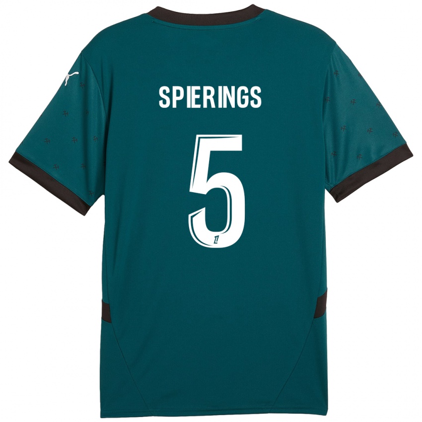 Criança Camisola Stijn Spierings #5 Verde Escuro Alternativa 2024/25 Camisa