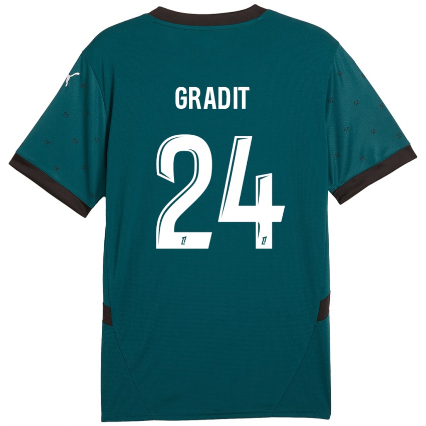 Criança Camisola Jonathan Gradit #24 Verde Escuro Alternativa 2024/25 Camisa