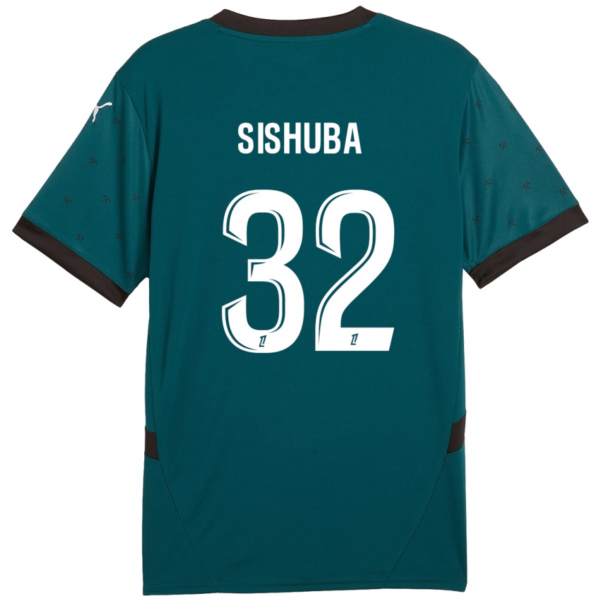 Criança Camisola Ayanda Sishuba #32 Verde Escuro Alternativa 2024/25 Camisa