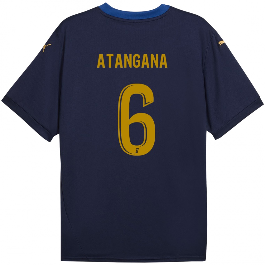 Criança Camisola Valentin Atangana Edoa #6 Ouro Da Marinha Alternativa 2024/25 Camisa