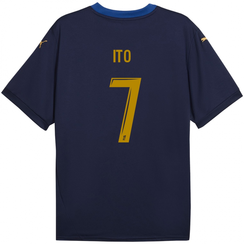 Criança Camisola Junya Ito #7 Ouro Da Marinha Alternativa 2024/25 Camisa