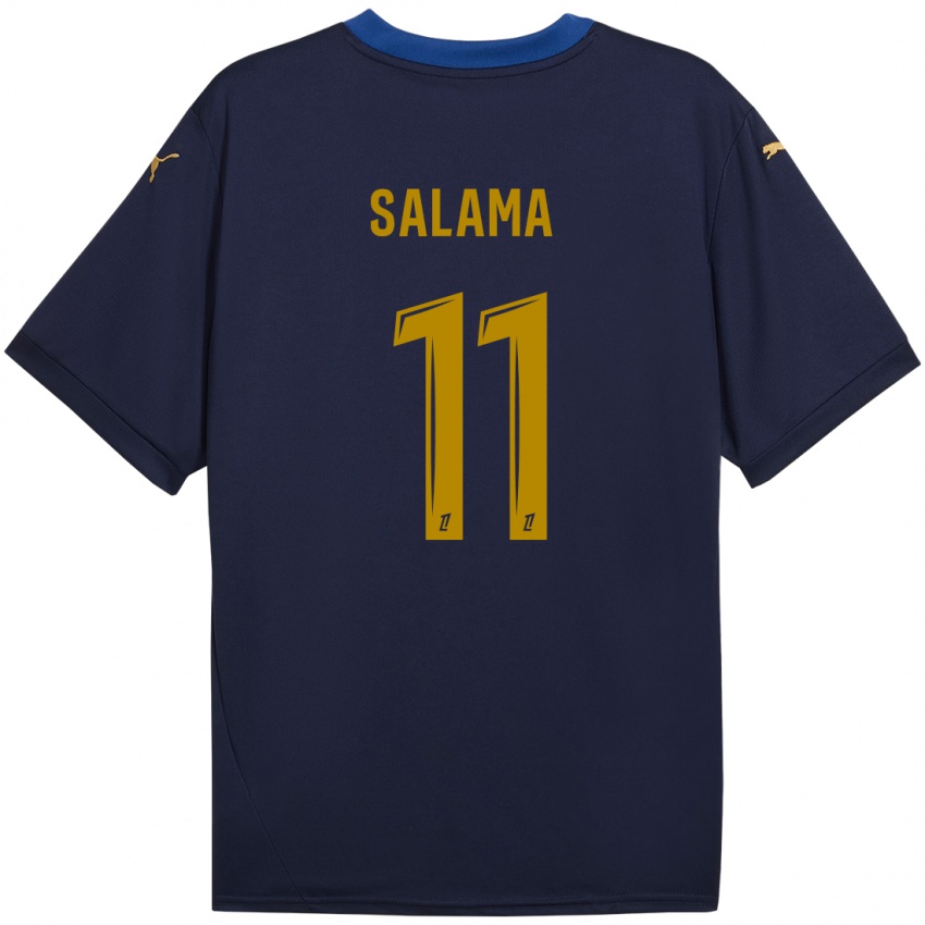 Criança Camisola Amine Salama #11 Ouro Da Marinha Alternativa 2024/25 Camisa