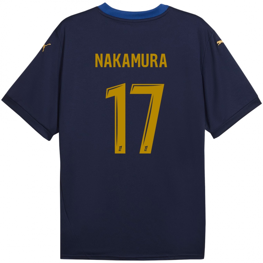 Criança Camisola Keito Nakamura #17 Ouro Da Marinha Alternativa 2024/25 Camisa