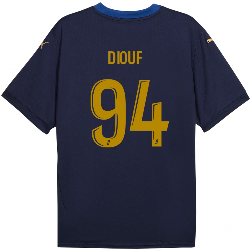 Criança Camisola Yehvann Diouf #94 Ouro Da Marinha Alternativa 2024/25 Camisa