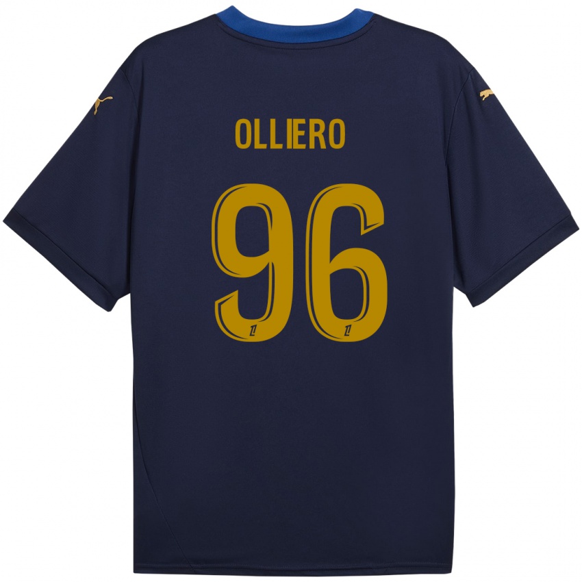 Criança Camisola Alexandre Olliero #96 Ouro Da Marinha Alternativa 2024/25 Camisa