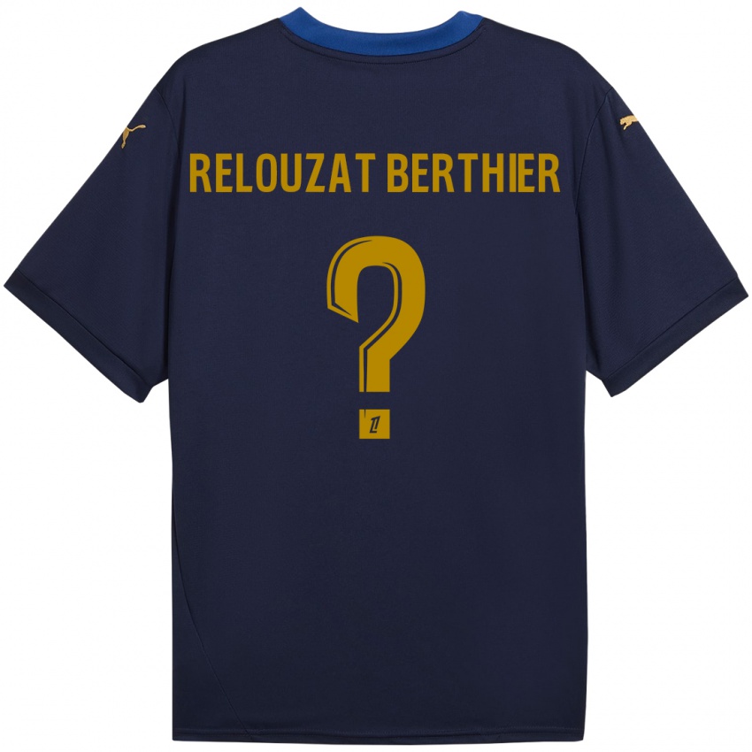 Criança Camisola Maxime Relouzat Berthier #0 Ouro Da Marinha Alternativa 2024/25 Camisa