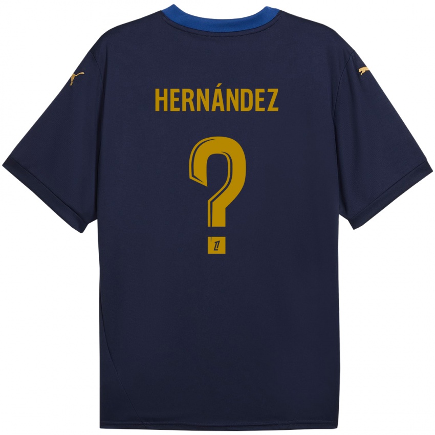 Criança Camisola Melvin Hernández #0 Ouro Da Marinha Alternativa 2024/25 Camisa