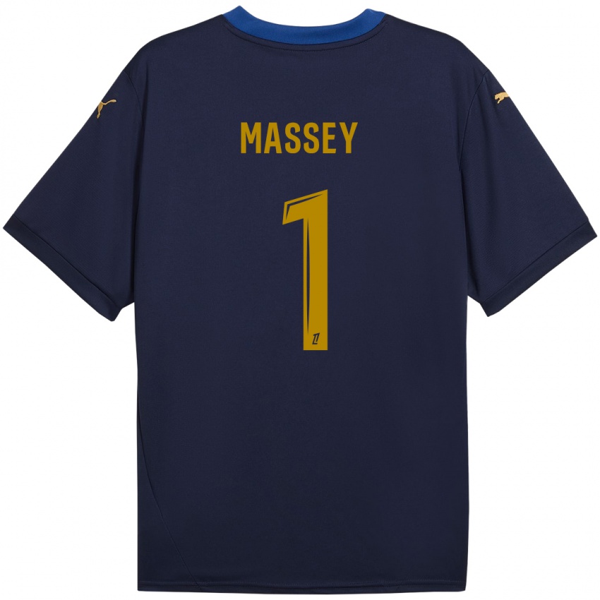 Criança Camisola Kayza Massey #1 Ouro Da Marinha Alternativa 2024/25 Camisa