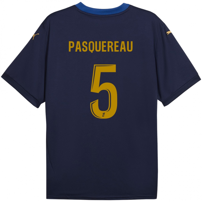 Criança Camisola Julie Pasquereau #5 Ouro Da Marinha Alternativa 2024/25 Camisa